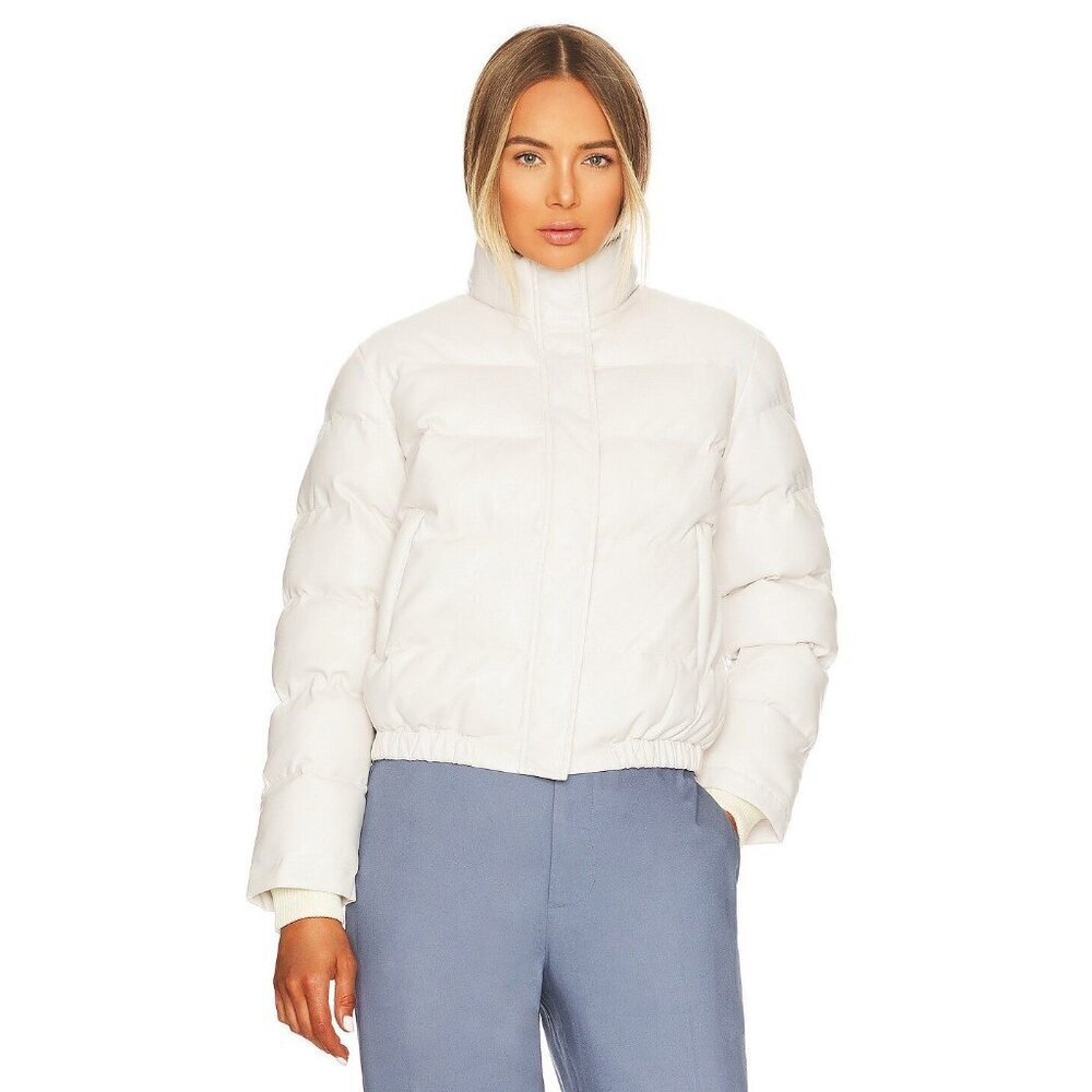 NWT Generation Love West Faux Leather Puffer in Buttercream Size XXS Off White